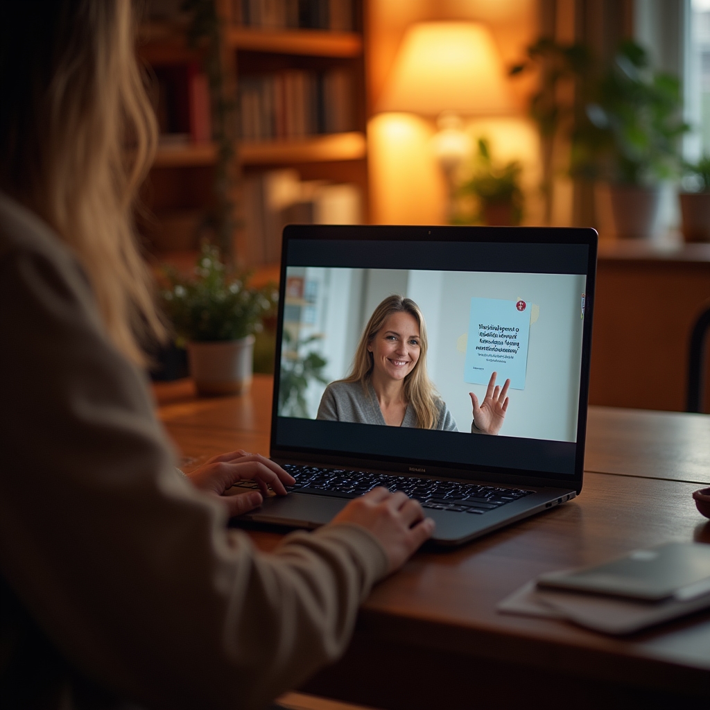 Sdílená obrazovka s tématem webináře během online setkání